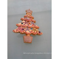 Shinning Gold Christmas Tree Badge with Diamonds (GZHY-LP-005)